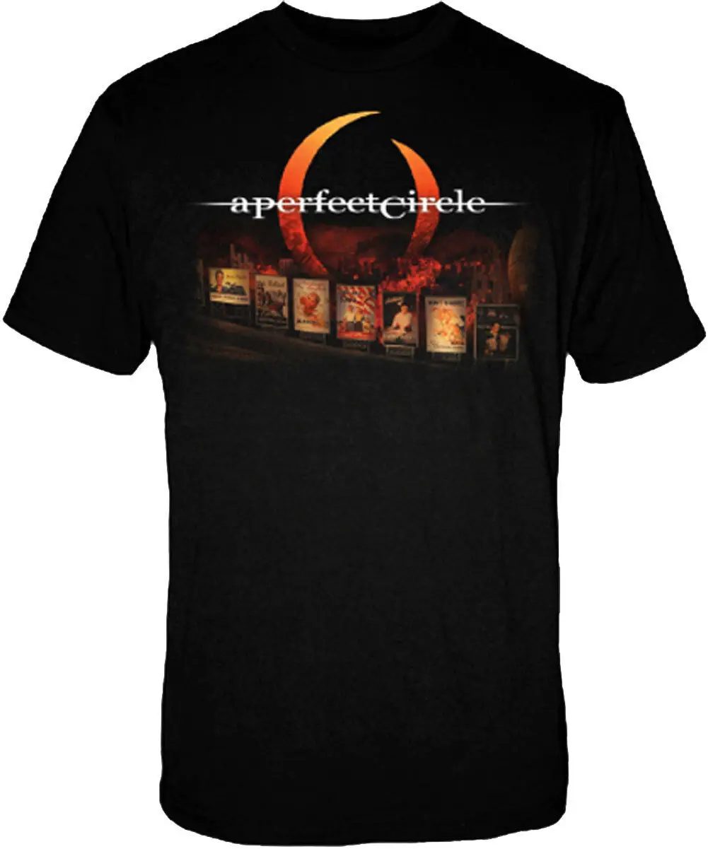 Official A Perfect Circle Emotive Billboards Adult T-Shirt - Retro Rock Music T