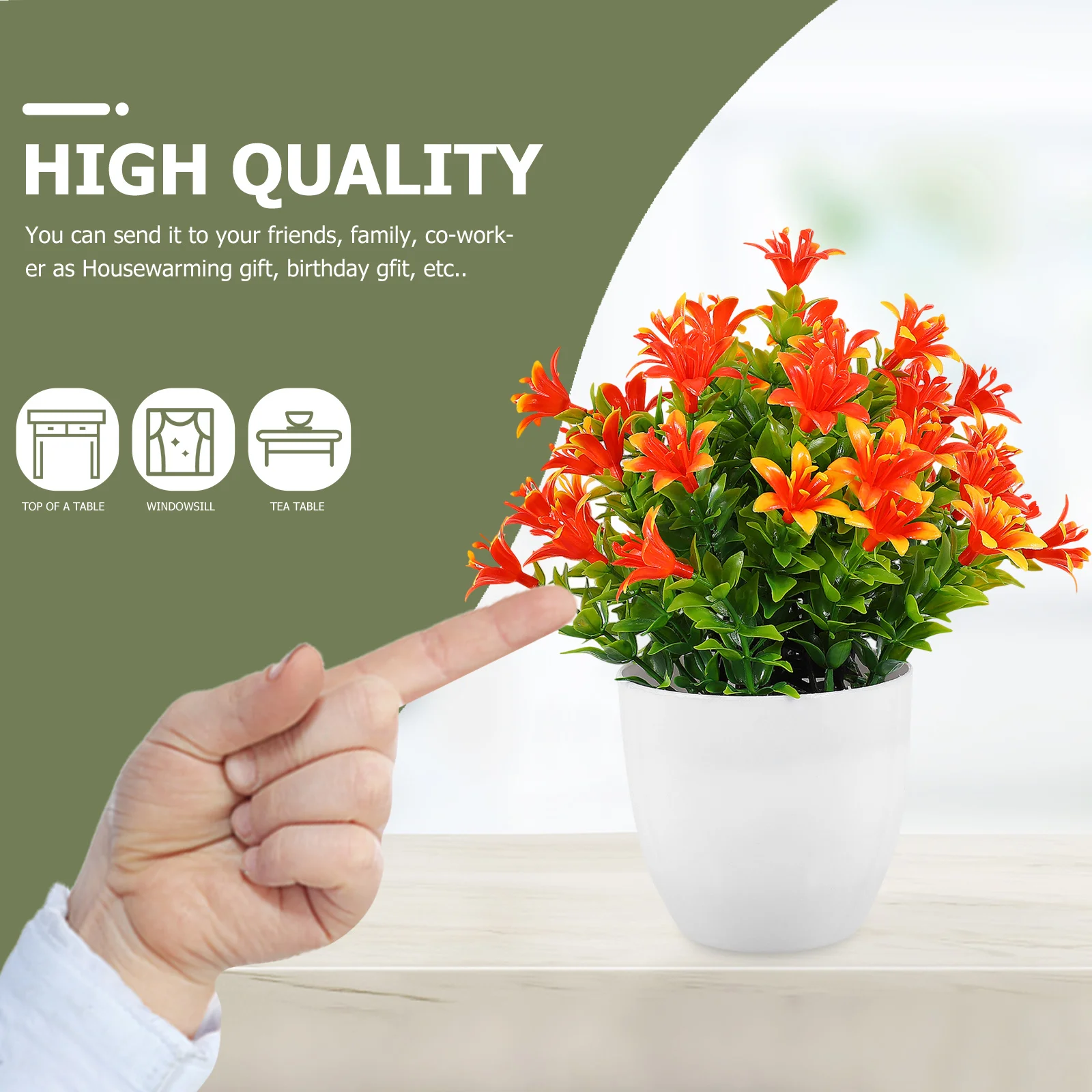 

2Pcs Simulation Lily Potted Plant Artificial Bonsai Home Office Desktop Decor Vivid Small Exquisite Decoration