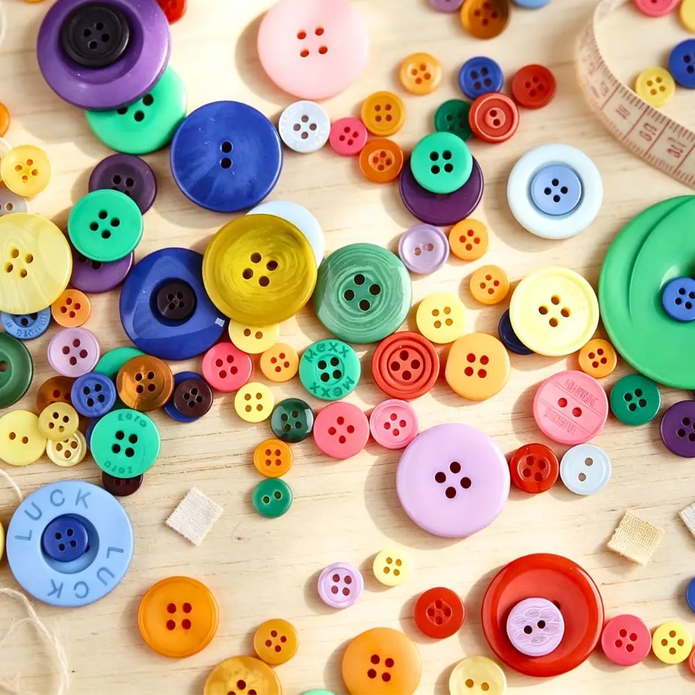 81/242pcs Multi-Color Sewing Buttons, Random Size Resin Round Great for Garment Decoration & Handmade Projects YMY