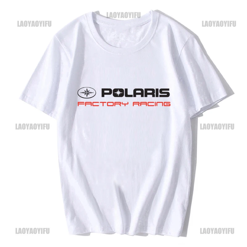 Polaris Racing Rzr Snowmobile Logo Tee Shirt T-shirt Short Sleeves Cotton Men Women Cartoon Top Clothing Men\'s Round Neck
