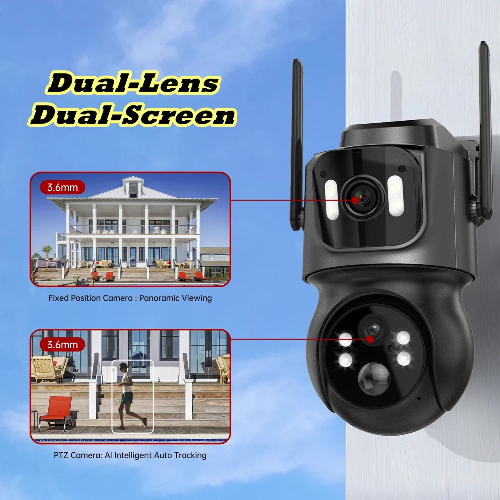 Wifi/Wireless IP Camera Solar Outdoor PTZ Security Camera 4MP HD Solar Panel Wireless Camera PIR Alarm iCsee cctv ir nightvision