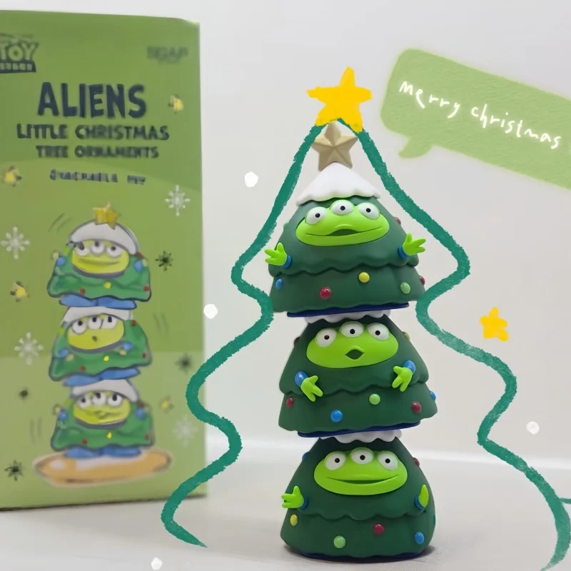 

New Aliens Little Christmas Tree Ornaments Stackable Toy Kawaii Collectible 6-7cm Ornaments Cute Desk Decor Girl Festival Gift