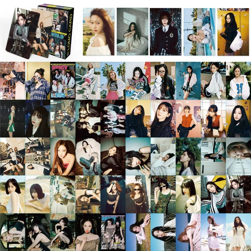 55Pcs HD Print Lomo Photo Cards Set, Girl Group Member Karina Collectible Mini Postcards Fan Collection Present