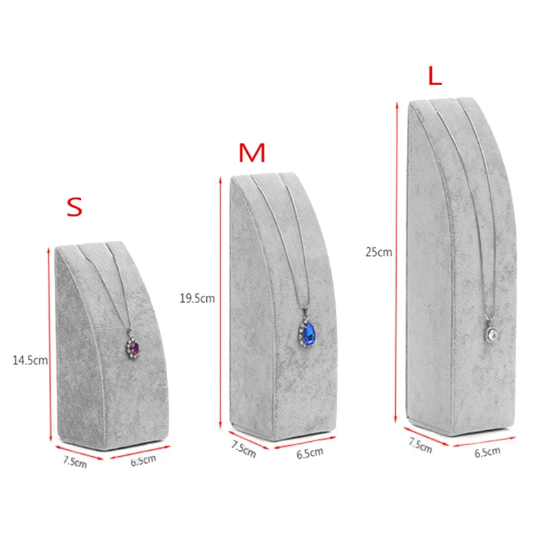 ZHIQING Velvet Columns Necklace Pendant Display Organizer Holder Stand Pendant Display Desktop Counter Jewelry Display Rack