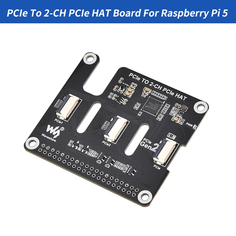 

Raspberry Pi 5 PCIe To 2-CH PCIe FFC Dual PCIe HAT Expansion Board For Raspberry Pi 5