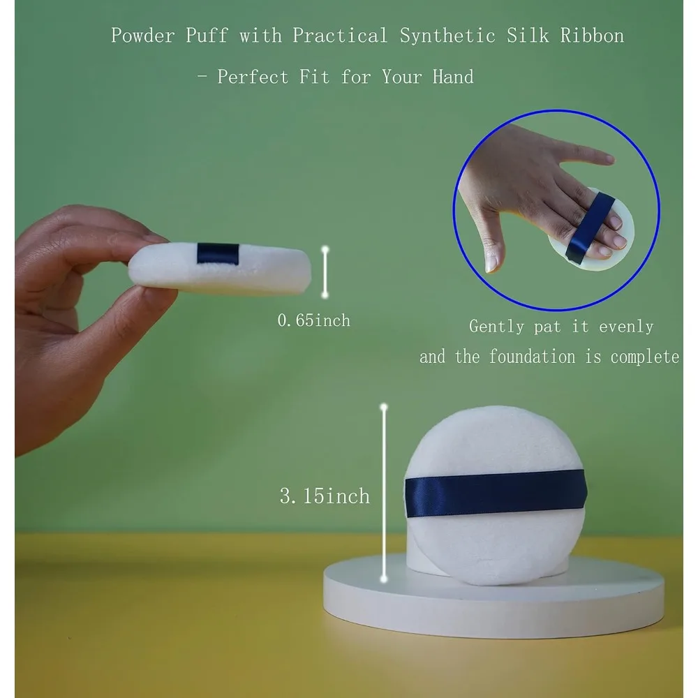 3,15-calowe, bardzo miękkie, zmywalne, welurowe puszki do makijażu do pudru do twarzy, pudru utrwalającego, pudru do ciała (6 szt.)