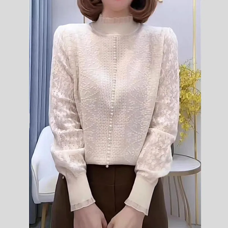 

Женская зимняя одежда, новый элегантный пуловер, топ, свитер с длинными рукавами для женщин, водолазки, весенне-осенняя блузка, женская базовая одежда