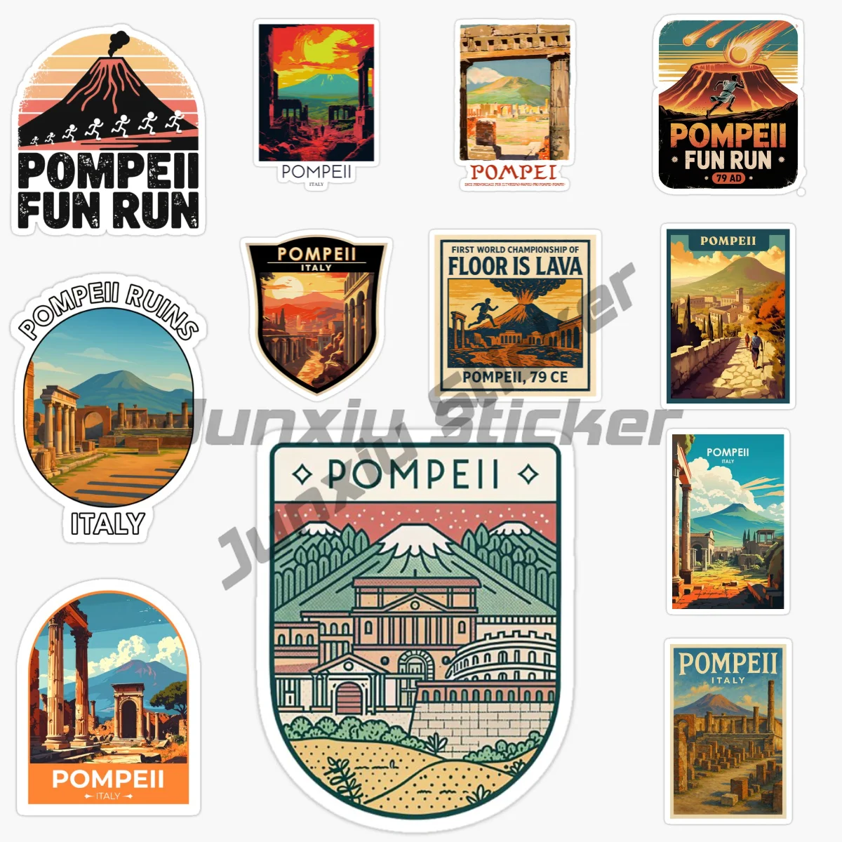 

Pompeii Southern Italy Ancient Roman City Tools Car Stickers Vinyl Self-adhesive Waterproof Customizable Car Accessories Decals