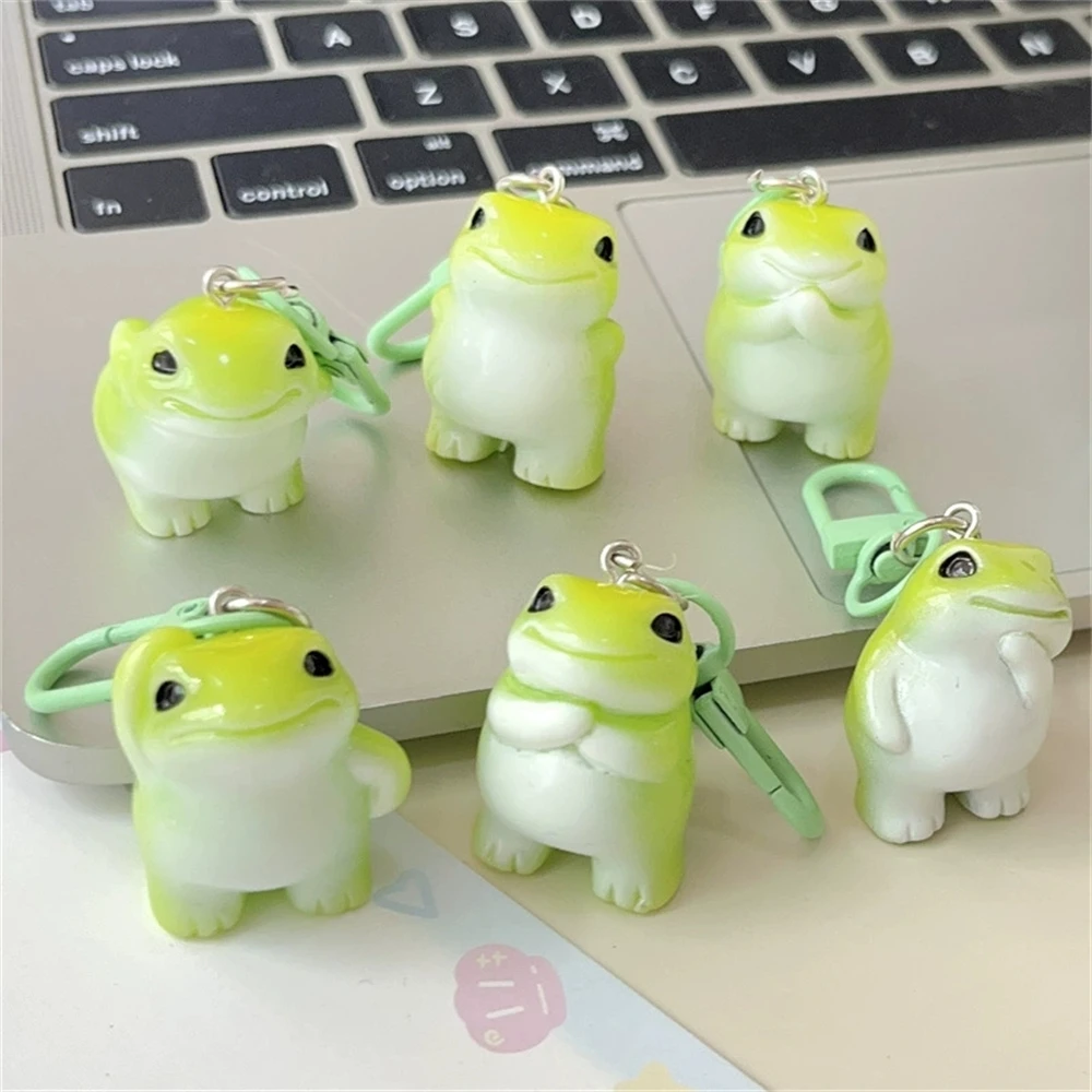 Mini llavero de rana 3D de dibujos animados para mujer, creativo, Kawaii, bolso para chicas jóvenes, colgante, llavero de coche, el mejor regalo de Firend, joyería E005