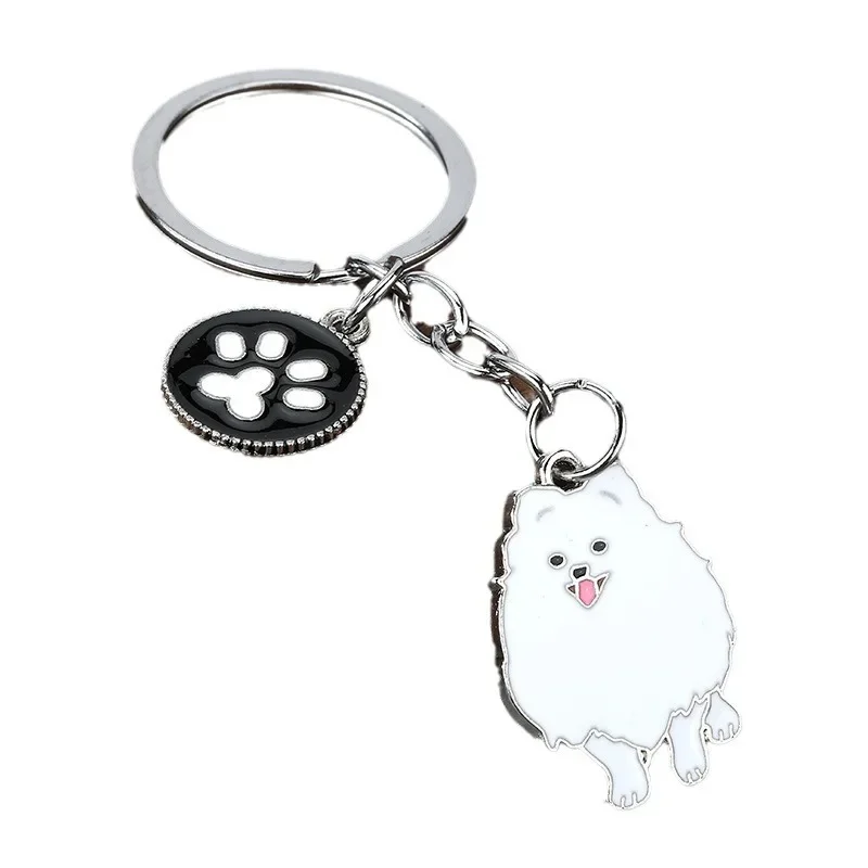 Porte-clés mignon pour chien de compagnie pour femmes et hommes, pendentif de sac, porte-clés de voiture, cadeau d'amant de chien de Noël, transparent, coloré, 1 pièce