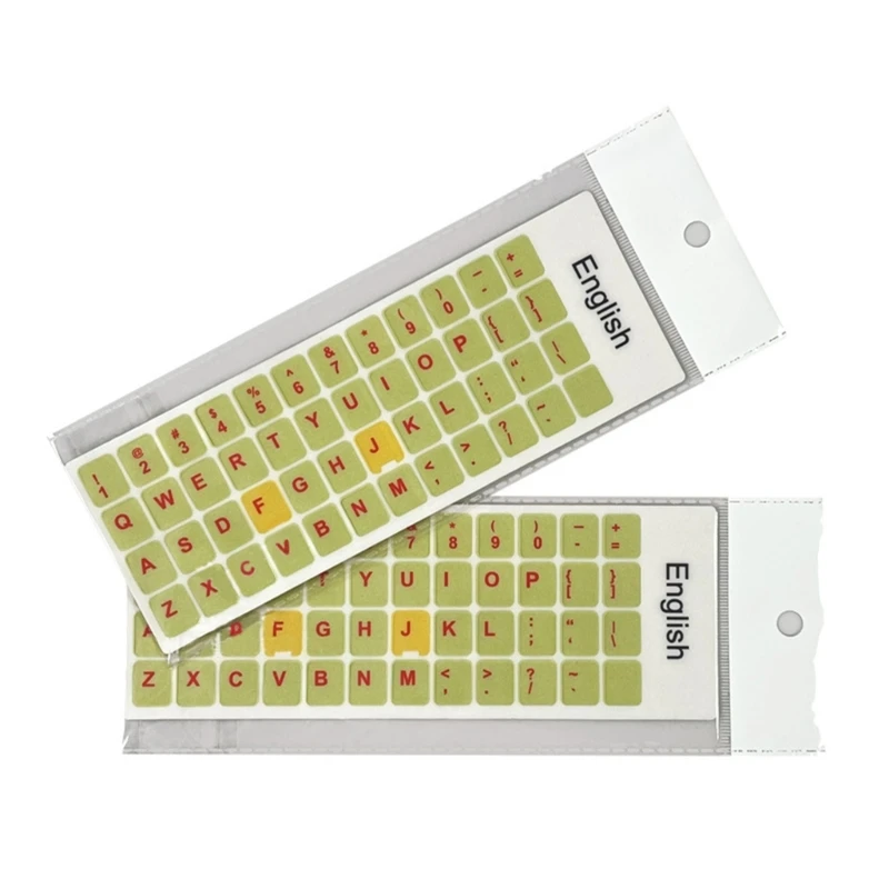 DN59 2 قطعة ملصقات لوحة المفاتيح الإنجليزية معكرون اللون لوحة مفاتيح الكمبيوتر المحمول لملصق المفاتيح
