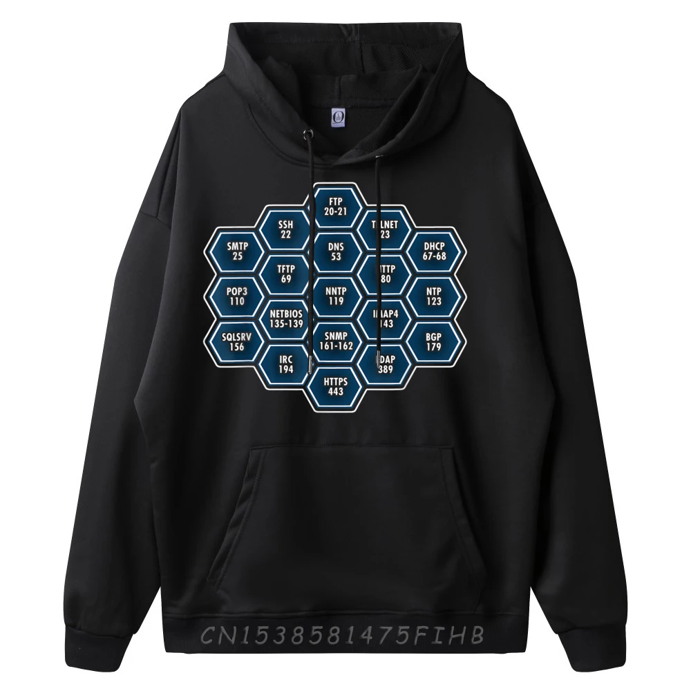 Casual Cyber Security Port Numbers Hacker O-Neck Sweatshrt Father Day Sweatshirt Long Sleeve Girlfriend Funky Normal Hoodies