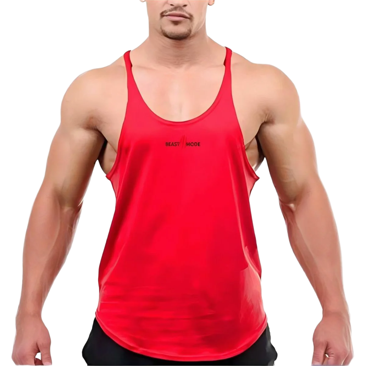 

Brand men's cotton fitness vest - eye-catching "beast mode" letter print soft and breathable fabric suitable for training