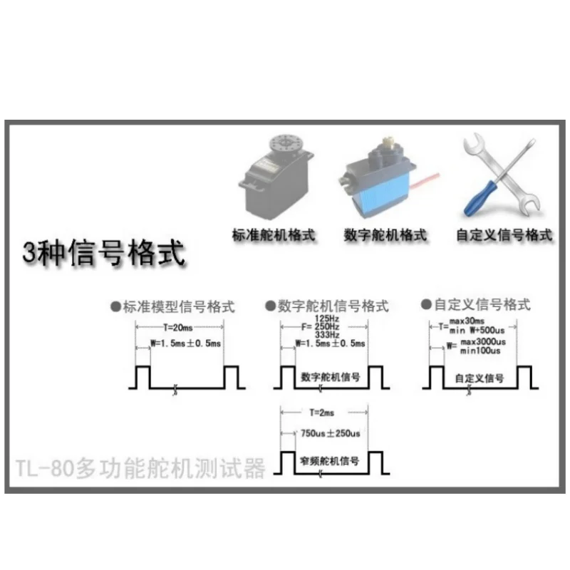 Multi-função programável Servo Tester, Digital Steering Gear Performance para RC Robot Aircraft Helicopter Car Servo, TL80