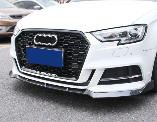 Automotive Parts Front Bumper Lip For 2017-2020 Audi A3 8V Facelift Sport 3PCS Car Bumper Front Lip