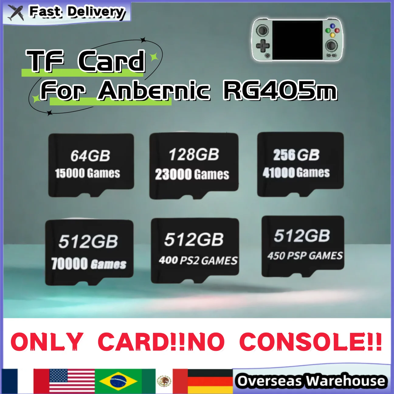 

512G ANBERNIC RG405M Memory Card MAX 70000 Games Support Multiple Systems Compatible with 20+ Mainstream Emulators Men Gifts