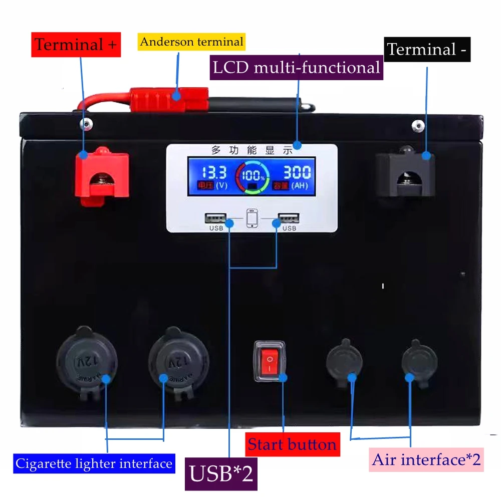 LRKK-Batterie Lithium Rechargeable, Lifepo4 pour Hors Réseau UPS, Montres Bateau Extérieur, 12V, 100Ah, 200Ah, 300Ah, 400Ah, 500Ah, 600Ah, 800Ah, 1000Ah