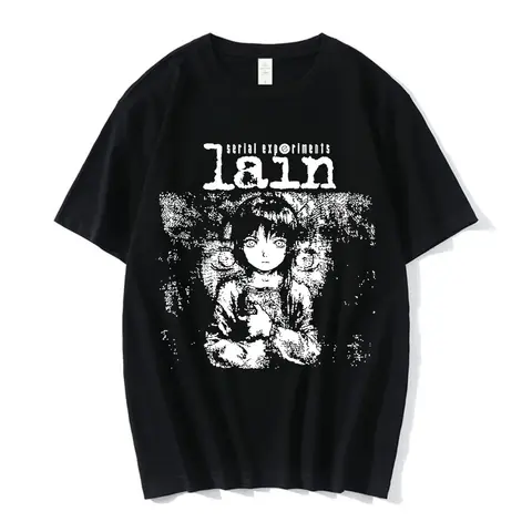 Anime Serial Experiments Lain T-shirt Herr Kvinnor Grafiska T-shirts Unisex Iwakura Manga Flicka Sci Fi Kortärmad T-shirt Toppar 62463 10 best sales anime t-shirt manga - №1