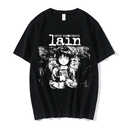 Camiseta de Anime Serial Experiments Lain para hombres y mujeres, camisetas gráficas Unisex Iwakura Manga Girl Sci Fi, camisetas de manga corta 62463