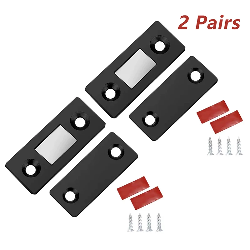 2 Pairs Magnetic Cabinet Catche Ultra Thin Door Strong Magnets Stopper Invisible Adhesive Drawer Magnet Lock For Kitchen Closet