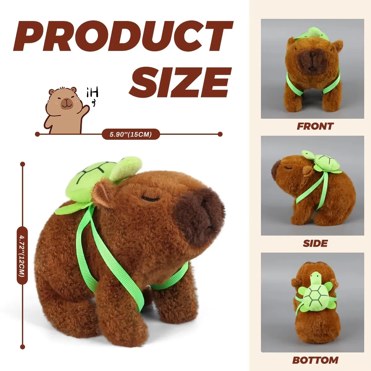 Cute Electric Capybara Plush Toy Animated Stuffed Animal with Sound, Great Gift for Kids & Adults
