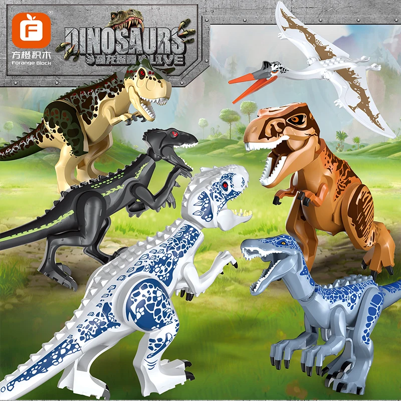 Jurassic Dinosaurs World Animal Park Blocks Building Brick Tyrannosaurus Figures Dino Robot Toys For Children Gifts