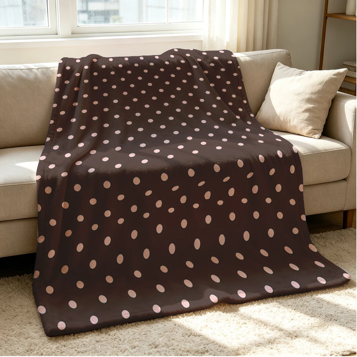 Dotted Mood Flannel Blanket Warm Soft Halloween Christmas Couch Warm Cozy Decorative Decor Gift for All Season
