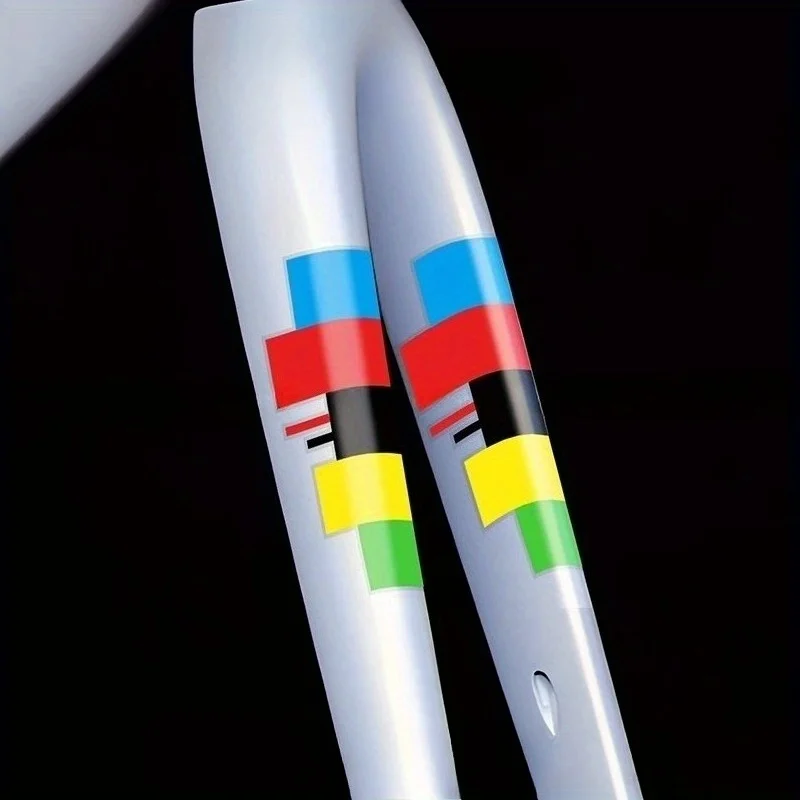 1/2 Stück UCI Champion Regenbogen-Aufkleber, wasserdicht, langlebig, Vinyl-Aufkleber für Fahrradrahmen, Vorderradgabel, Oberrohr, Lenker, Dekor