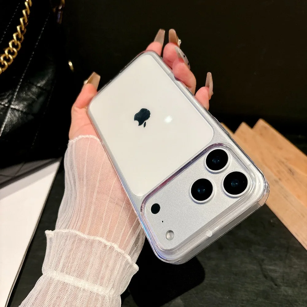 New Luxury Ultra-thin Transparent PC Phone Case For iPhone 17 Pro Max Air 17 Pro 16 15 14 13 Anti-fall Hard Clear Protect Cover