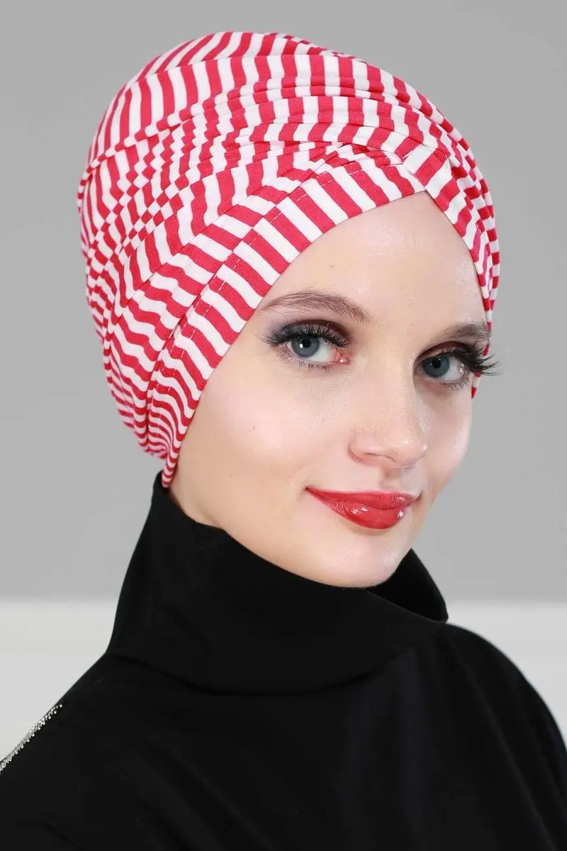 Hidżab kości paski fuksja