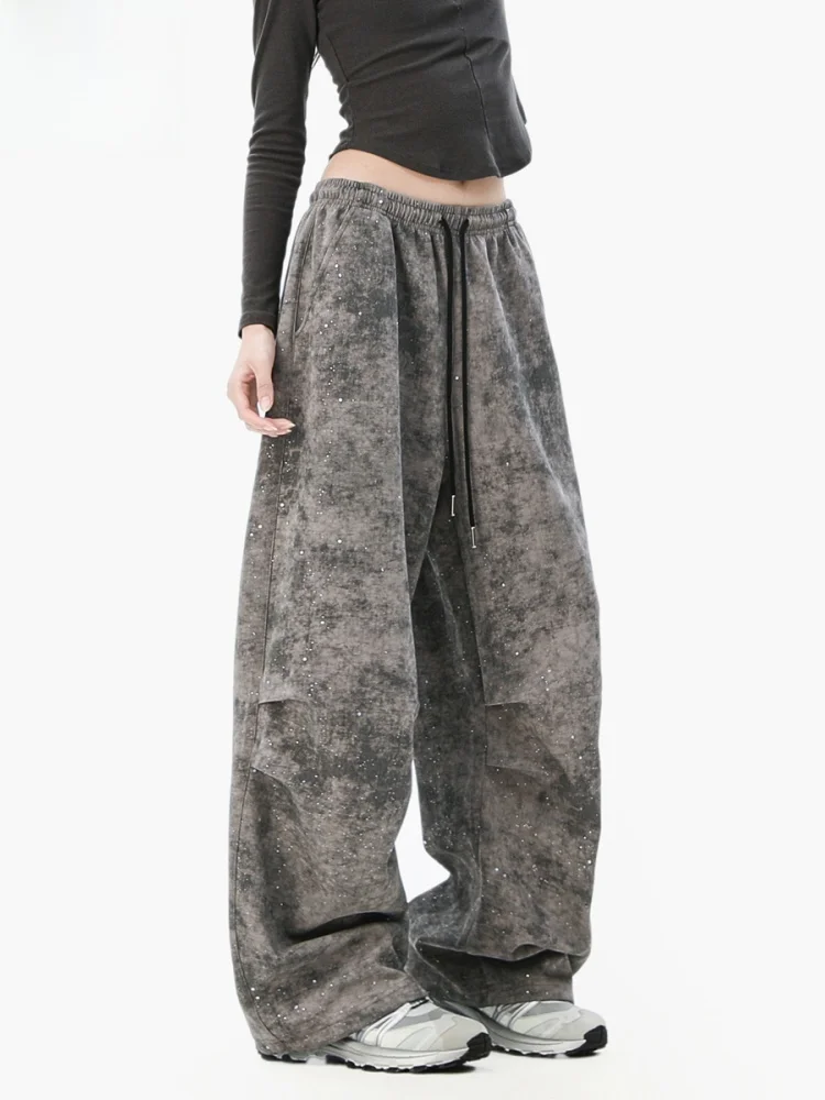 

Wassup Zmn Loose Tied Dye Paratrooper Pants Men Straight Leg Casual Loose Trousers American Retro High Street Cool