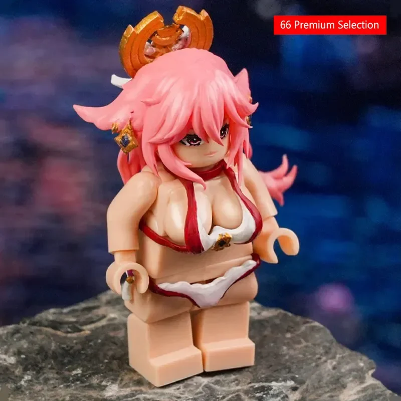 

Аниме-фигурка девушка-лиса в миниатюрном бикини, сексуальная модель с пышными формами, коллекционная игрушка, украшение для рабочего стола, подарок для взрослых фанатов аниме