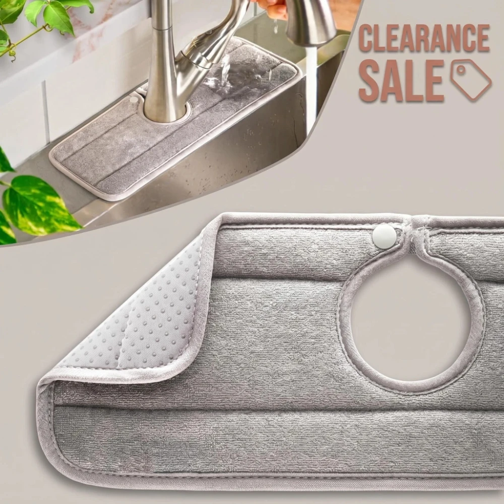 Clearance Sale 24in Faucet Splash Guard Sink Drip Catcher Mat Non Slip Countertop Protector Drying Pad for Kitchen Bathroom RV