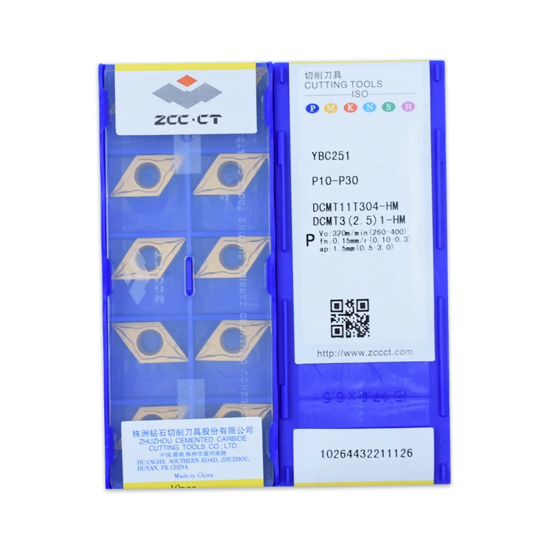 Original ZCCCT DCMT11T304-HM YBC151 YBC351 YBD152 YBG202 YBC251 YBC252 YB6315 YBM251 YBD102 carbide insert for turning tools