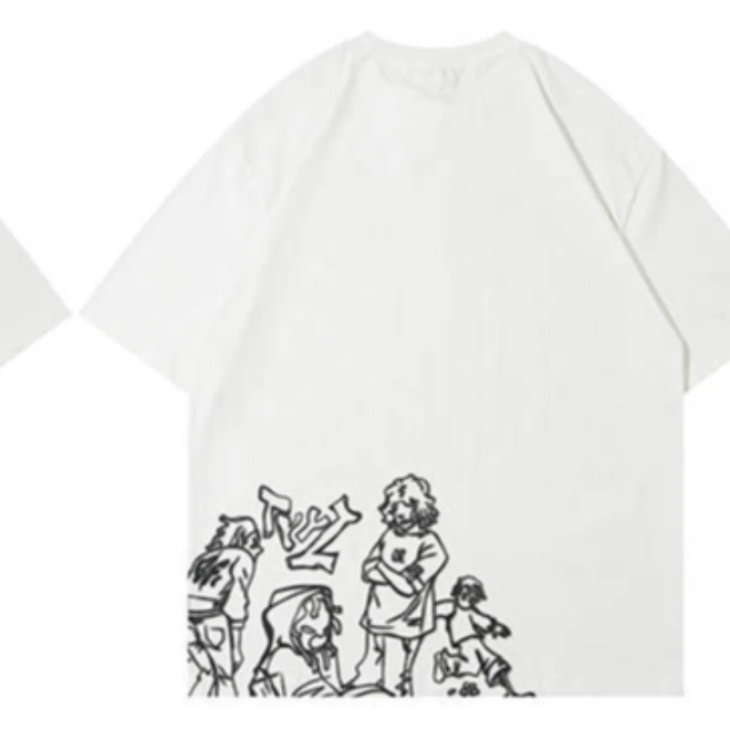 Camiseta con estampado de dibujos animados Retro para mujer, camiseta redonda de algodón Y2k de verano, jersey de Anime Harajuku, camisetas de Hip Hop para hombre y mujer 2025
