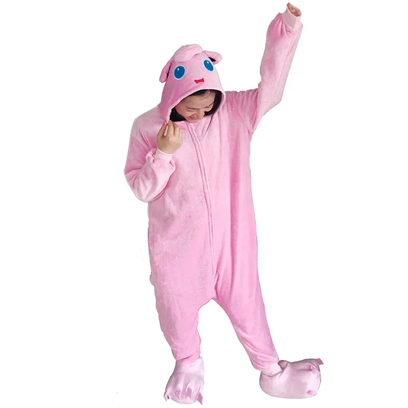 Mono de dibujos animados de Kigurumi para mujer, disfraz de Cosplay de Jigglypuff para adultos, Pijama de una pieza, ropa de casa, ropa de cuerpo completo de Navidad