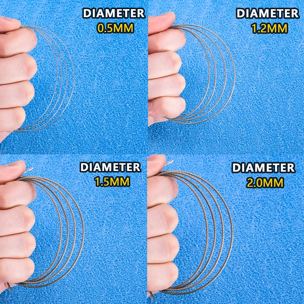 Diameter 0.5-2MM Model Traction Cable DIY Making Model Military Steel Cable Construction Tool Modification Accessories 2Bag