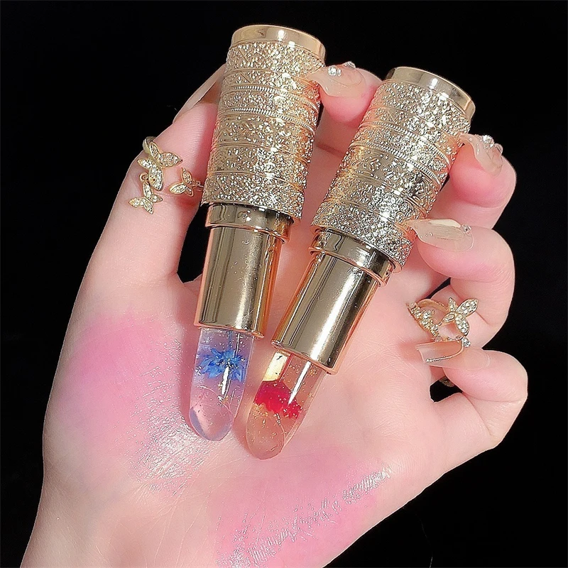 Temperaturfarbwechselnder Blumen-Lippenstift Feuchtigkeitsspendender Kristall-Lippenbalsam Wasserfester Langanhaltender Jelly-Lippenstift Lippenpflege Make-up – Detail 6