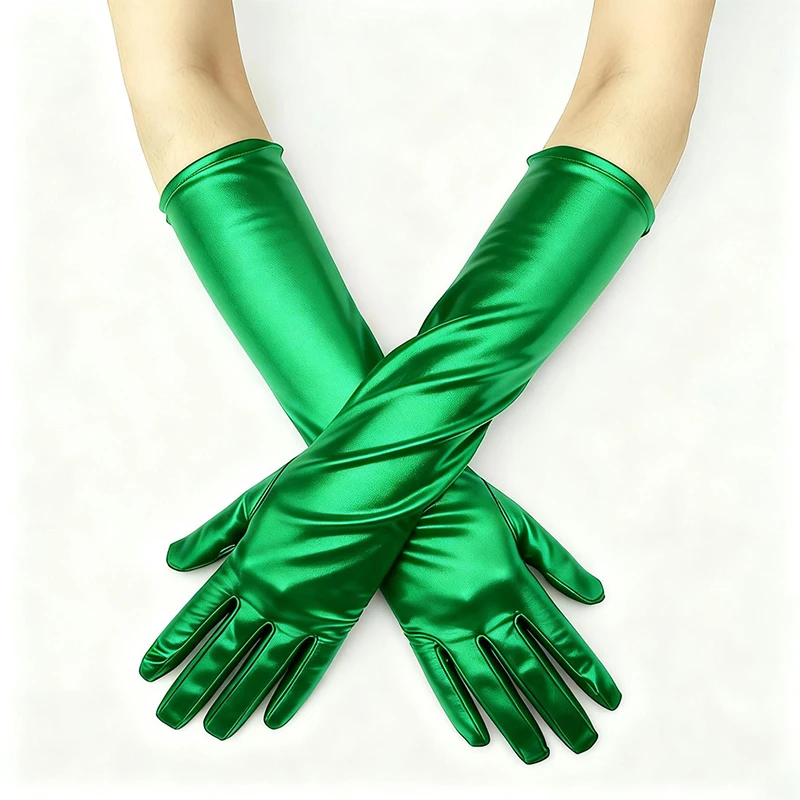 38cm Women Sexy Patent Leather Long Gloves Pole Dance Tight Glove Nightclub Cosplay Party Clothing Accessories Stage Performance