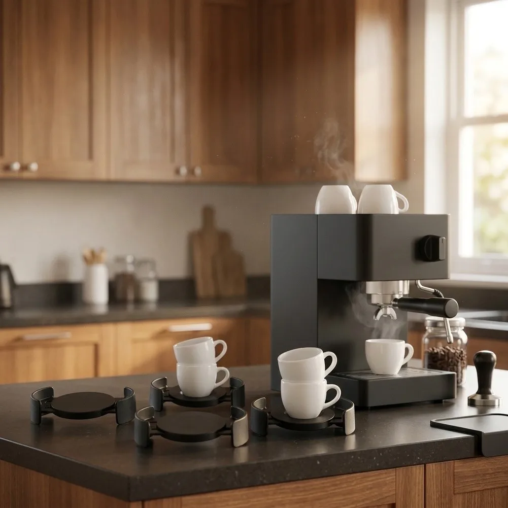 Coffee Mug Rack Set of 6 Units - Practical Cup Organizer for Home Office and Coffee Shop Use with Space Efficient Layout