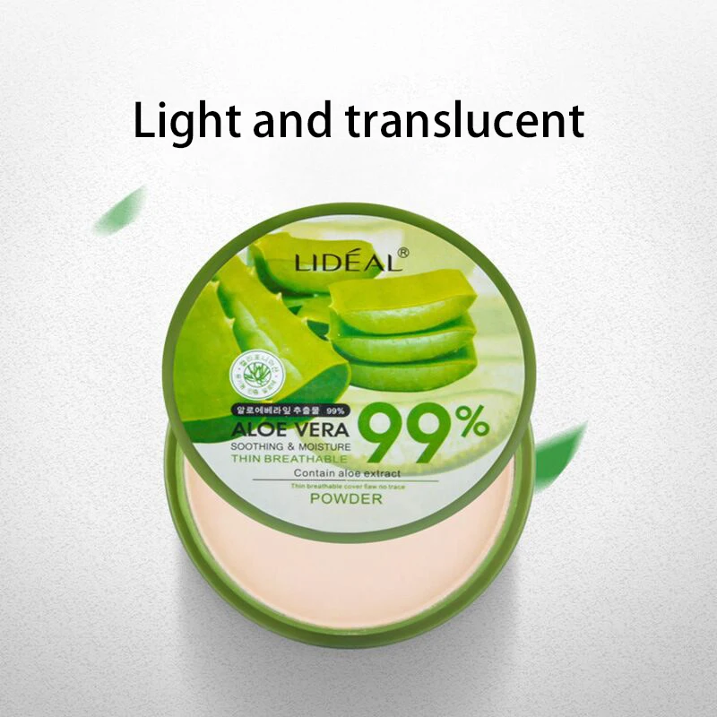 99% Aloe Vera Moisturizer Face Powder Smooth Foundation Pressed Powder Makeup Concealer Pores Cover Whitening Brighten Cosmetics