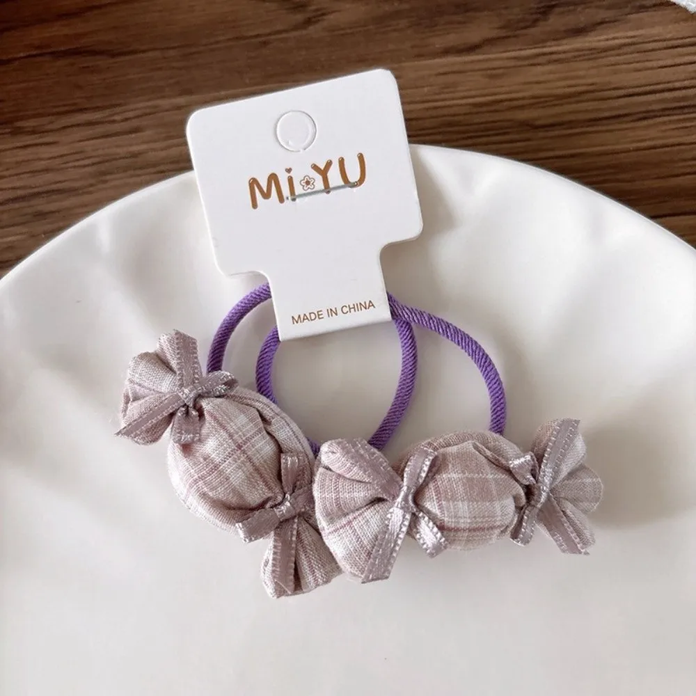 

2Pcs/Set Fashion Sweet Kids Hair Clips Candy Color Fabric Plaid Hairpin Hair Rope Headwear