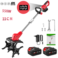 550W 350RPM Electric Tiller Cultivator Cordless 22CM Electric Scarifier Lithium Battery Garden Power Tool For Makita 21V Battery