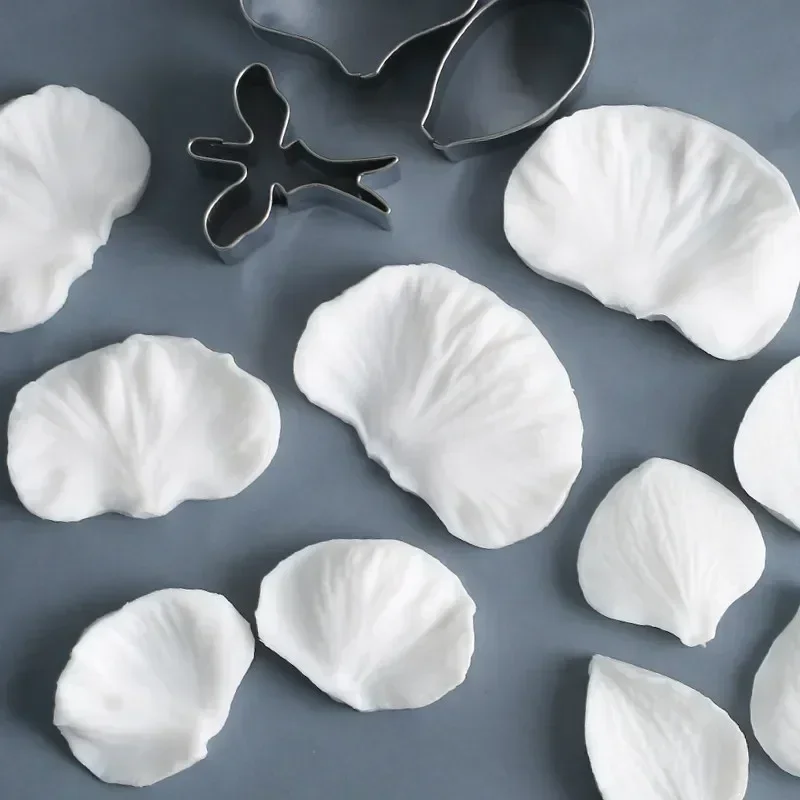 Orchid Flower Butterfly Orchid Fondant Flower Mould Cake Decration Tool Petal Petal Silicone Mould & Stainless steel Cutter Set