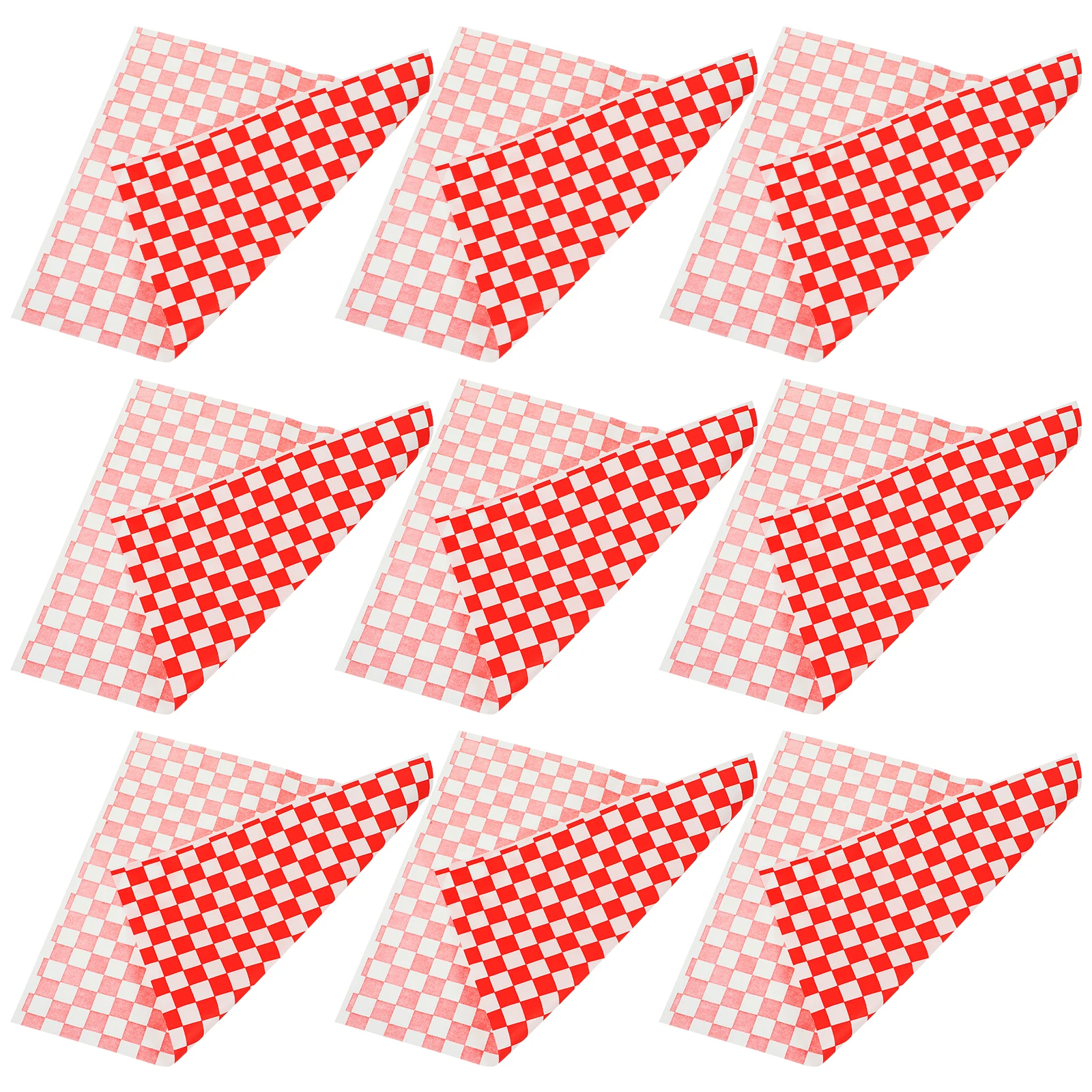 

100 Sheets Food Wrapping Paper Red White Checkered Grease Resistant Sandwich Wrap Basket Liner Wrap for Picnic Party Food