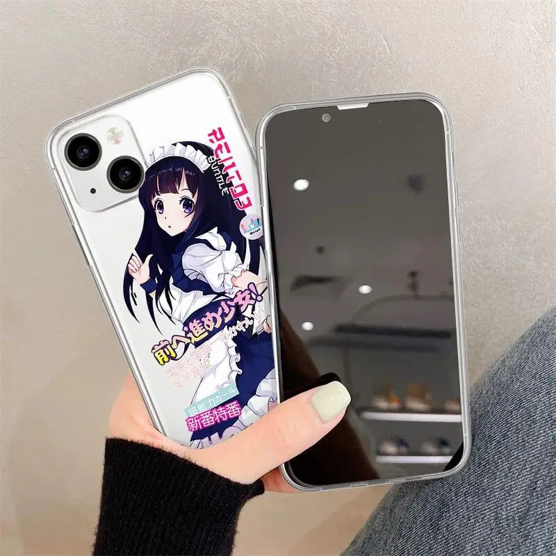 Fashion japanese cartoon anime girl soft phone case for iphone 15 14 11 13 pro max 12 mini xr xs max x 7 plus 8 tpu back cover