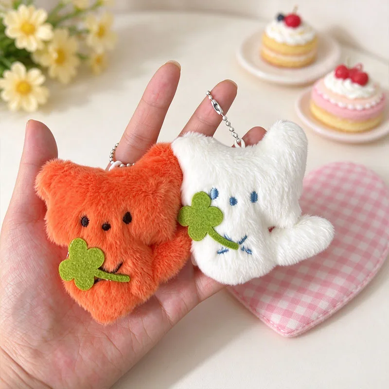 Cute Kawaii Fox Plush Toy Keychain Fluffy Soft Cute Backpack Bag Pendant Practical Animal Keychain Charms Keychains Gifts