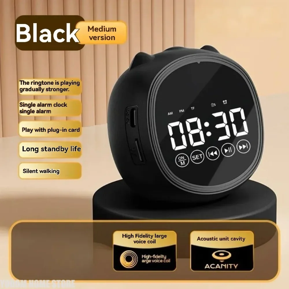 GGE LED Digital Alarm Clock Long Standby Bluetooth Speaker with Crescendo Wake-up Ringtone TF Card Support Desktop Home Decor