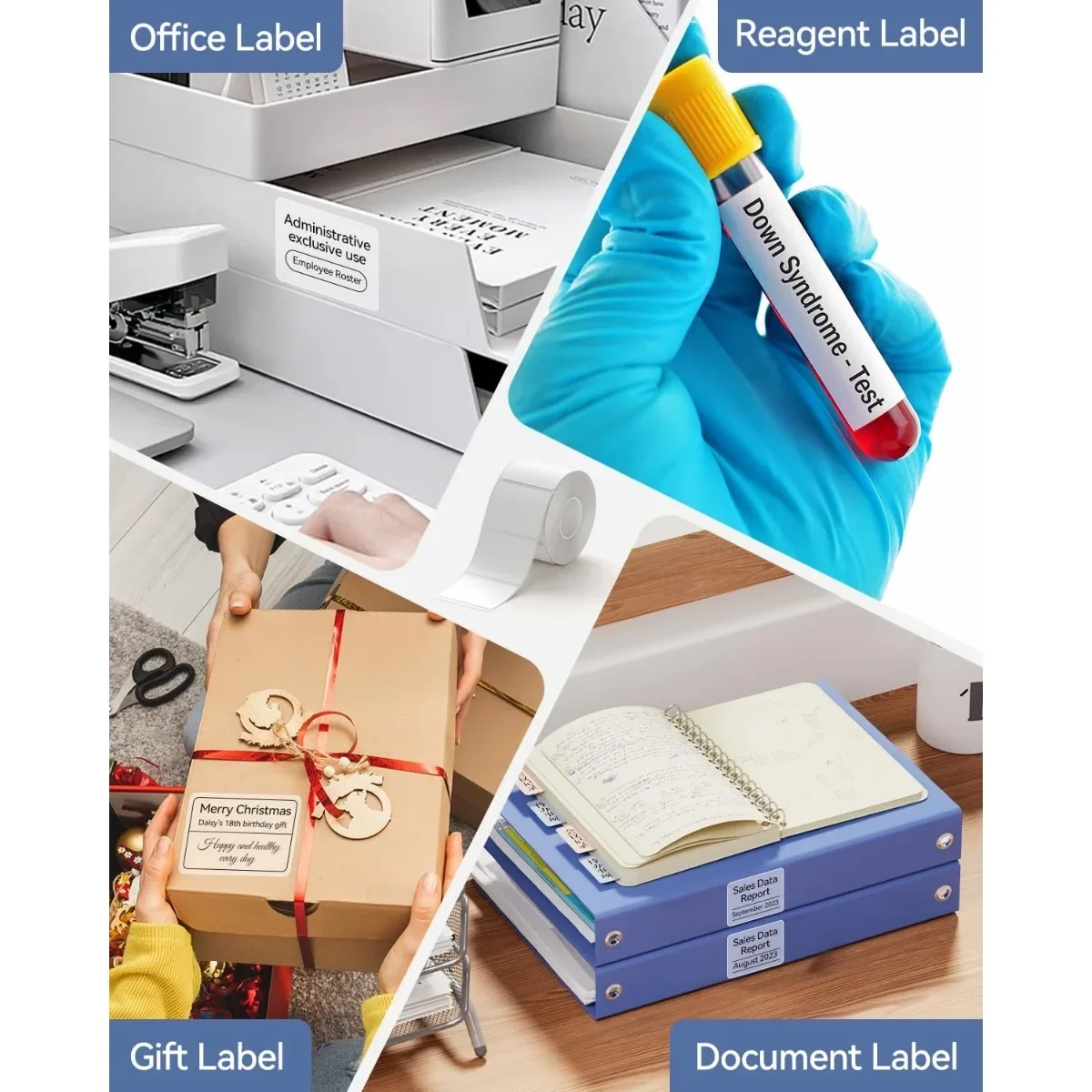 ป้ายโปร่งใสสติกเกอร์ความร้อนกระดาษสี่หลักฐานสําหรับ M200/M120/E210/M110 เครื่องพิมพ์ใช้สําหรับ Home และธุรกิจ 40x30 มม.