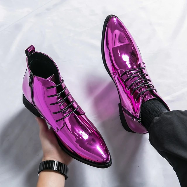 New Luxury Gentleman Black Rose Red Lace Up Chelsea Shoes For Men Casual Loafers Business Formal Dress Footwear Zapatos Hombre AliExpress